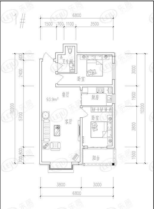 博仕园二期1号楼户型户型图