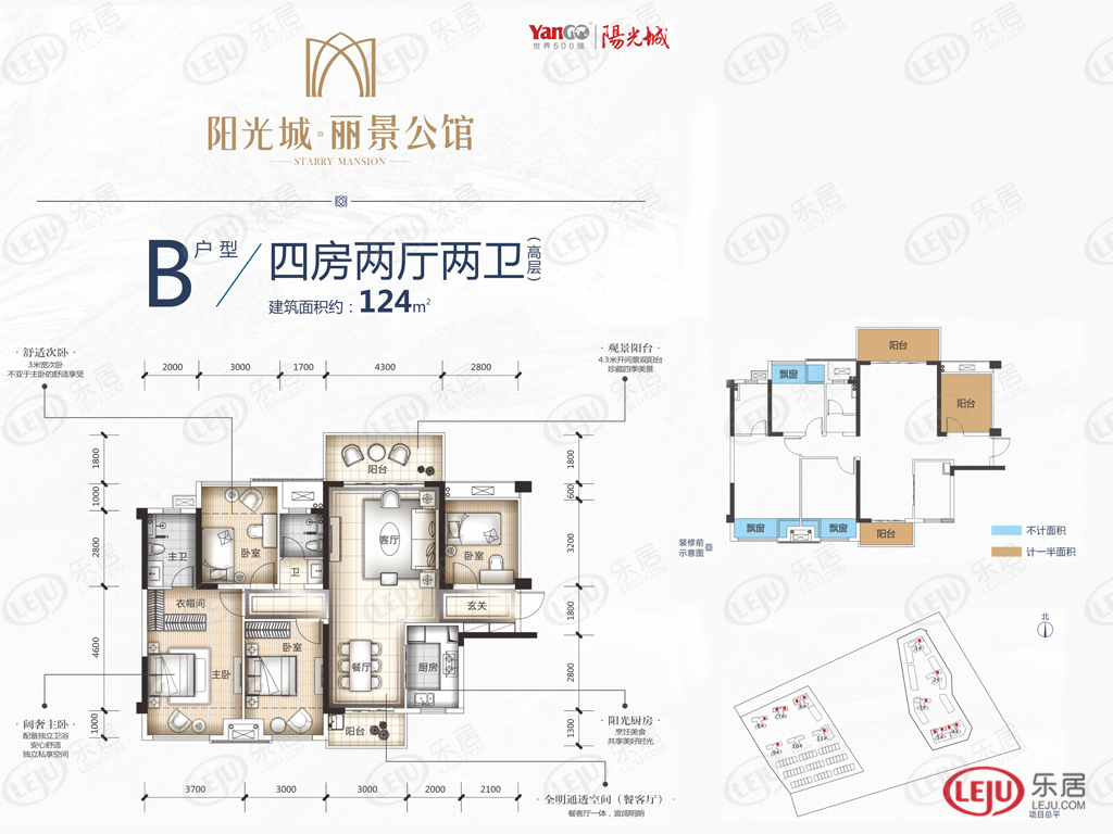 阳光城 · 丽景公馆b户型户型图