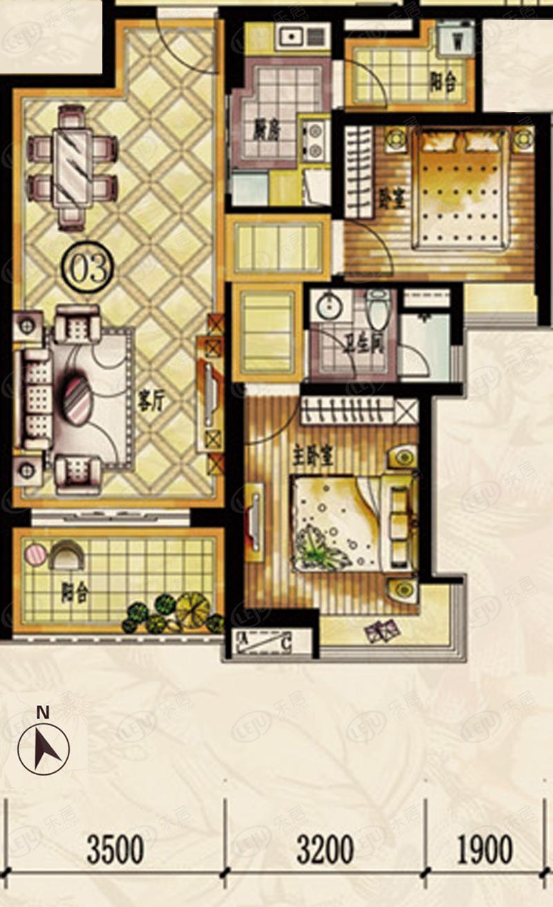 保利西海岸122栋b梯03户型户型图