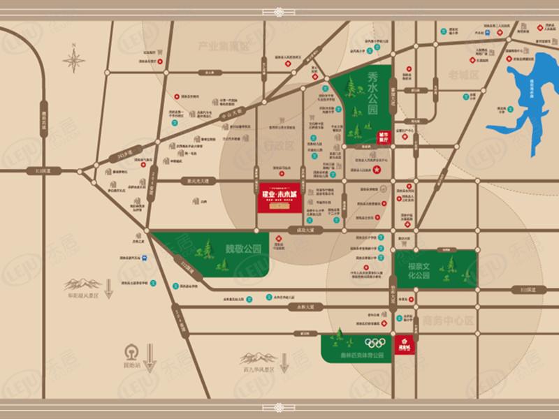 固始建业未来城位置交通图