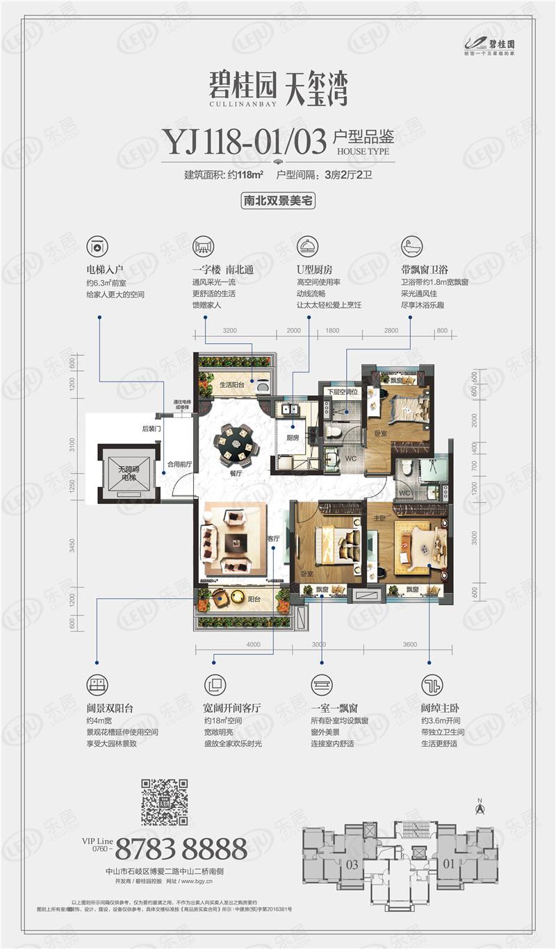 碧桂园天玺湾yj118-01/03户型图