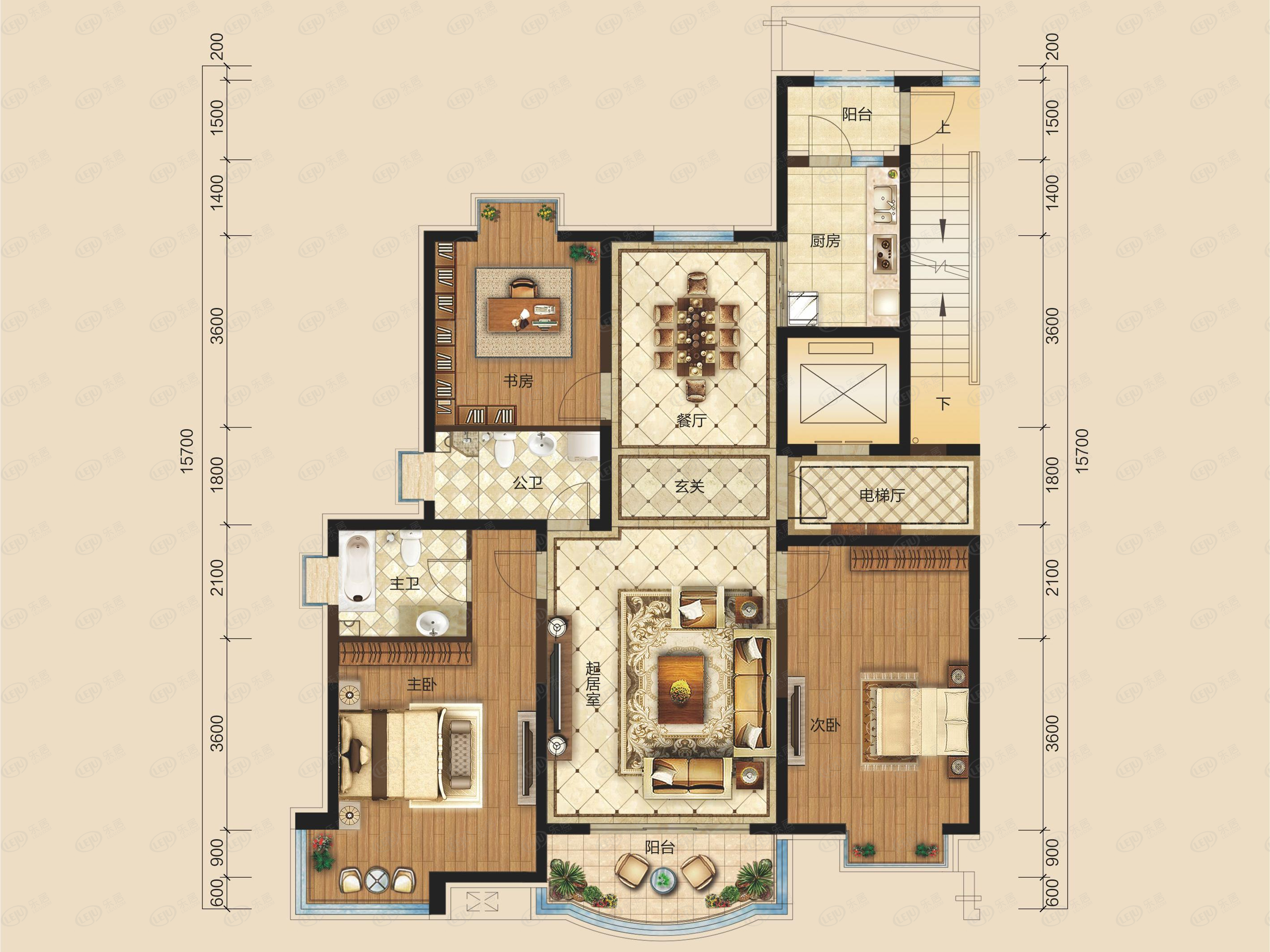 昊元上品·玖玺b户型户型图