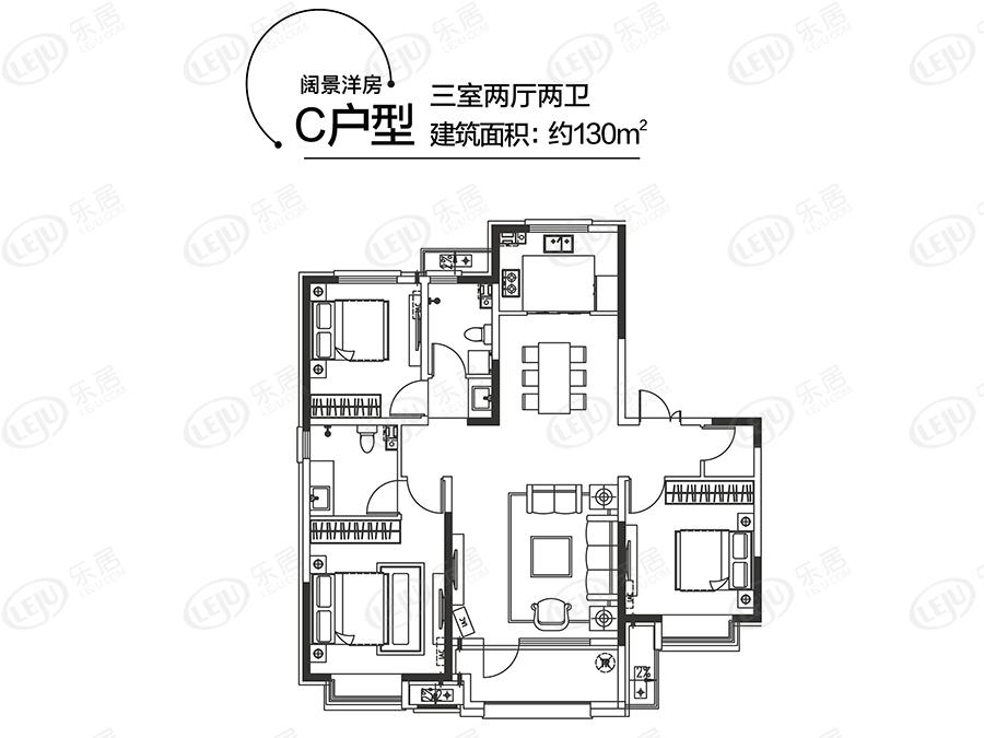 华润置地公元九里c户型户型图