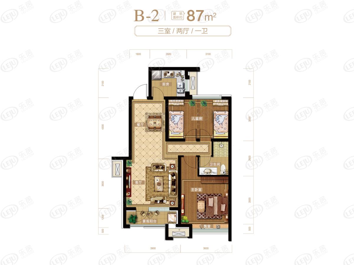 栾城天山熙湖b-2户型户型图
