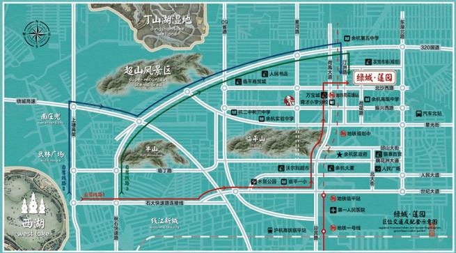 绿城莲园位置交通图