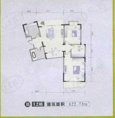 芳卉园(四期)房型: 三房;  面积段: 119.88 －142.72 平方米;户型图