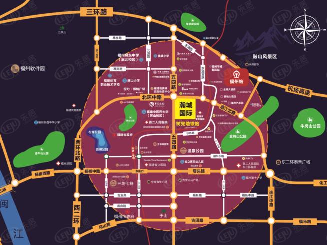 瀚城国际位置交通图