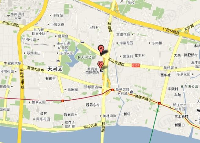 广海花园二期位置交通图