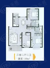 证大家园(一二期)房型: 三房;  面积段: 105 －127.5 平方米;
户型图