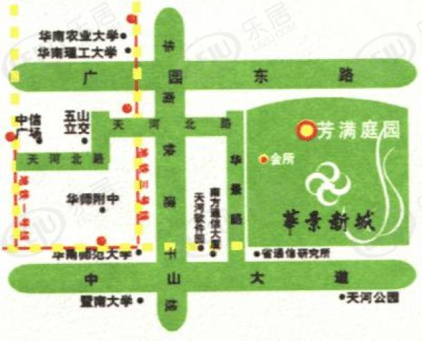 华景新城位置交通图