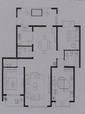 中邦城市房型: 三房;  面积段: 110 －143 平方米;户型图