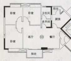 江南新苑F5栋3-17、23-33层03单元户型图
