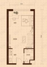 明翰国际明翰国际SOHO公寓 A1户型图 1室1厅1卫46.20平户型图