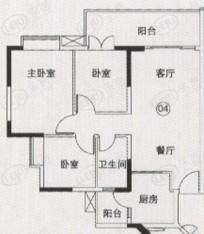 江南新苑F5栋3-17、23-33层04单元户型图