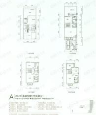 珠江东岸A多联别墅4房3厅6卫257平米户型图